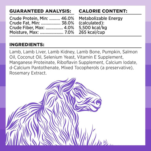 BIXBI Rawbble Freeze Dried Dog Food, Lamb Recipe, 4.5 oz - 97% Meat and Organs, No Fillers, USA Made in Small Batches