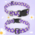 BiPawTi Floral Dog Collars for Large Dogs, Soft Cute Collar with Daisies Charms, Gift for Female Male Dogs (L, Purple)