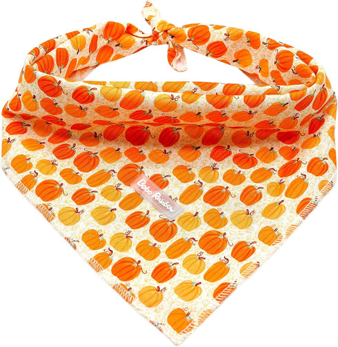 Dog Bandana, 1PC Halloween Pumpkin Dog Bandanas Girl Boy Bibs Scarf Soft