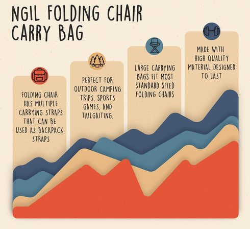 NGIL Camp Folding Chair Carry Bag (Replacement Bag), Outdoors Folding Chair Cover, Bag chair for Adults, camping chair