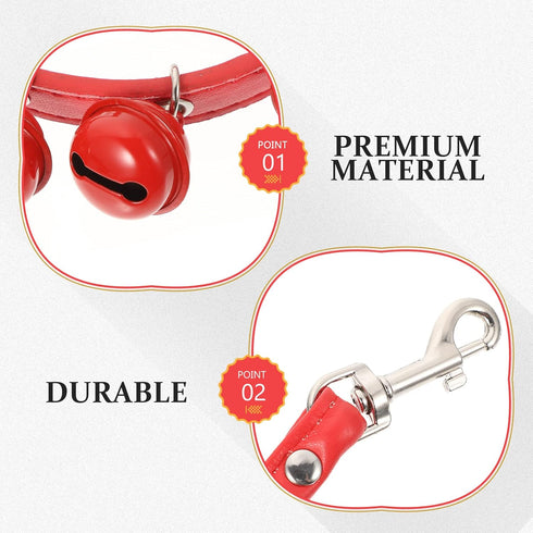 Balacoo Pet Collar and Leash Combo with Jingle Bell Dog Collar and Pulling Leash Rope Strap for Outdoor Use