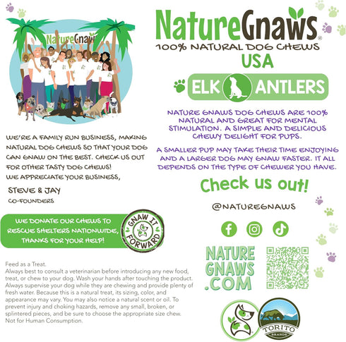 Nature Gnaws USA Elk Antlers for Dogs 5-8" (3 Count) - Long Lasting Natural Chew Bones for Aggressive Chewers
