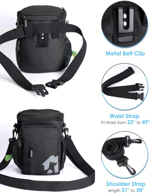 8 3 Pack Gobeigo Cup Dog Treat Pouch and Training Clicker, Dog Walking Bag with Phone Holder, Built-in Poop Bag