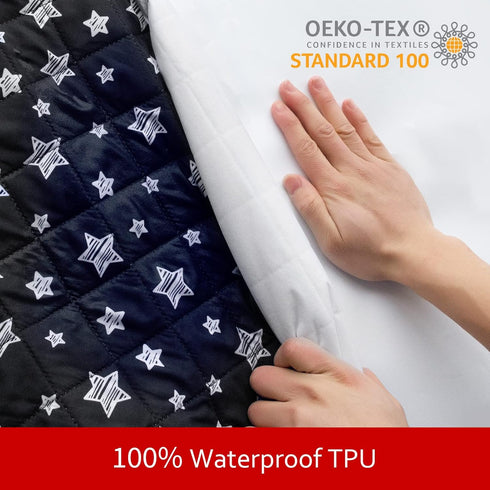Dog Bed Covers Replacement, Washable Pet Hair Easy to Remove, Waterproof Noiseless Quilted Covers, Lovely Black Star
