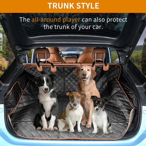 2-in-1 IVY&LANE Dog Car Seat Cover for Back Seat,Conversible Waterproof Front Seat Cover,Heavy-Duty & Scratchproof Car