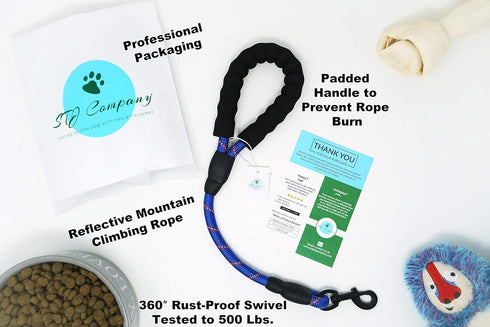 Short Training Leash for Dogs, 18” Rock Climbing Rope with Swivel Metal Snap-Bolt for Walking