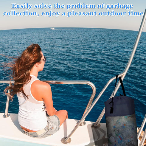 5/8 Patelai Pcs Portable Boat Trash Bags Container Mesh Trash Bags Can Reusable Garbage Container for Men Women Adults