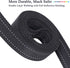 VIVAGLORY Black Traffic Handle Dog Leash with Two Padded Soft Handles, Strong Reflective & Metal Hook for Training