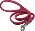 Dogs My Love Round Genuine Rolled Leather Dog Leash, 4ft Long, Pink (Large: 1/2" (12mm))