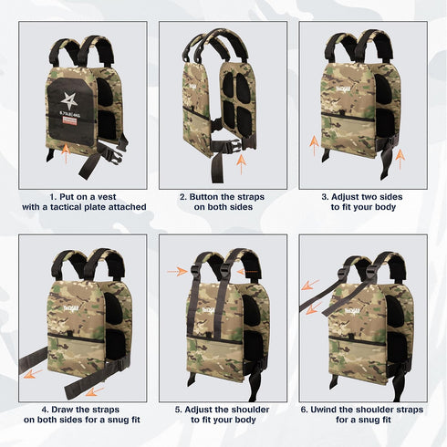 Yes4All 5.75/8.75/14/ 19.75LB Weight Vest Plate Pairs, Weighted plates for vest, Tactical Plate, Weight Plate