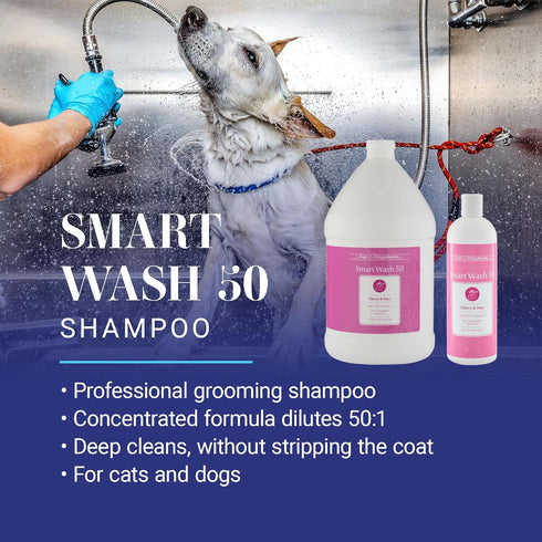 Smartwash50 50 16 Oz Chris Christensen Cherry & Oats Ultra Concentrated Dog Shampoo, Makes Up to Bottles, Groom Like A