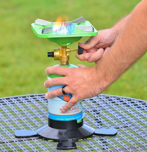 Flame King YSNVT-508 Portable BottleTop Camping Stove, Lightweight Base Stand for Outdoor Cooking