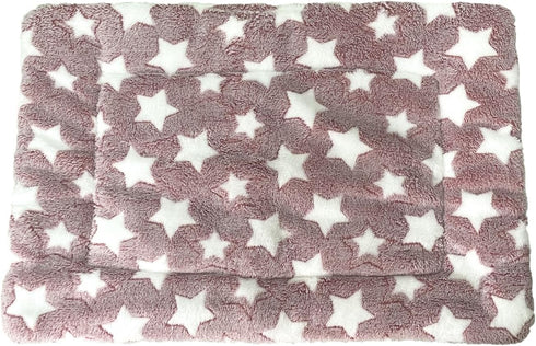 iMaylex Soft Pad Dog Bed Mat, Thicken Warm Reversible Fluffy Pet Sleeping Mattress, Star Pattern, Cameo Brown, Large