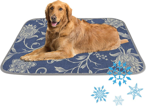 Generic Dog Cooling Mat Outdoor Ice Silk Cooling Mat for Dogs Large White