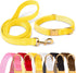 GAMUDA Velvet Dog Collar and Leash, Super Soft Heavy Duty with Gold Buckle, Adjustable Collar for Dog (XS, Yellow)