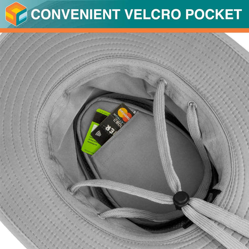 SUN CUBE Wide Brim UV Sun Hat for Men Women, Safari Hiking Boonie Hat, Sun Protection