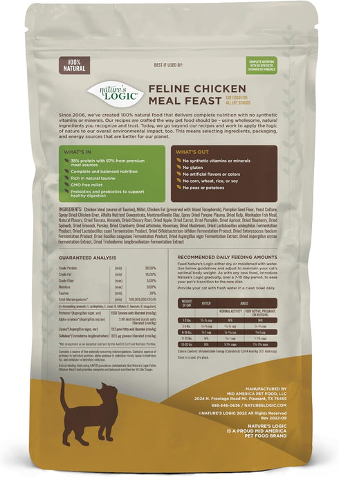 Nature's Logic Feline Chicken Meal Feast, 3.3 lb