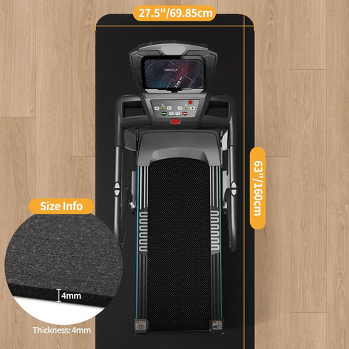 EnamelEVO 100% Treadmill Mat for Hardwood Floors - Recycled Rubber Mat for Home Gym Flooring, Durable Workout Fitness