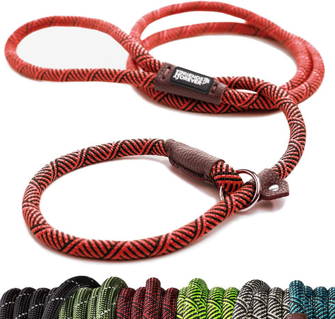 Friends Forever Premium Quality Dog Rope Leash, 6FT Reflective, Thick Heavy Duty, No Pull, Red
