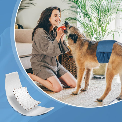 50Count) MICOOYO Dog Diaper Liners, Dog Diaper Pads, Disposable Dogs Booster Pads for Puppy, Belly Band Dogs Diapers