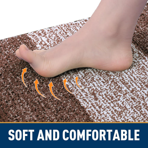 smiry Dog Door Mat for Muddy Paws, Low-Profile Entryway Mat with Non-Slip Backing, 47x24 Inches, Brown.