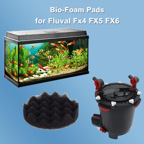 6 Pcs Bio Foam Filter Pads for Fluval FX4 FX5 FX6 Canister Filter, Aquarium Sponge Accessories
