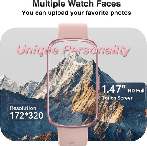 RLQA 24/7 Counter, IP68 Fitness Tracker, Smart Watches for Women Men with Heart Rate/Blood Pressure/Blood Oxygen