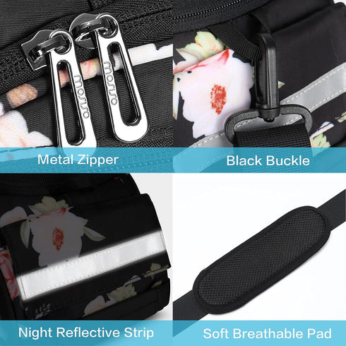 MOSISO Waterproof Bike Rack Bag, Peony Bicycle Trunk Pannier Rear Seat Bag for Cycling