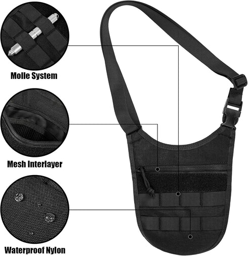 Underarm Sling Bag for Men - Slim Anti-Theft Conceal Carry Crossbody Tactical Molle Bag