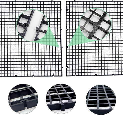 8 Pieces Fish Tank Divider with Sucker Clips, 30x30cm/11.8x11.8“ Aquarium Filter Bottom Partition