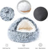 NOYAL Round Hooded Plush Dog Bed, Anti-Anxiety Fluffy Donut Bed for Small and Medium Dogs and Cats
