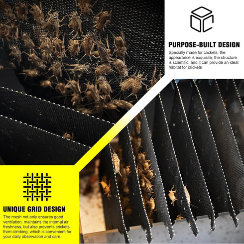 SIKGFPN Reptile Cricket Keeper,Acrylic Feeding Crickets Habitat,Replacement of Egg Cartons