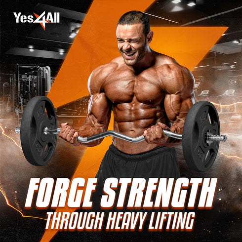 Yes4All Standard 1" Cast Iron Weight Plate, Ideal for Strength Training, Multiple Weights Available