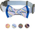 Blueberry Pet Polka Dots Handmade Detachable Bow Tie Adjustable Dog Collar in Pastel Blue, Small, Neck 12"-16"