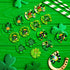 80pcs St.Patrick's Day Dog Hair Bows, Holiday Small Pet Grooming Bows with Rubber Bands, Green Clover Accessories