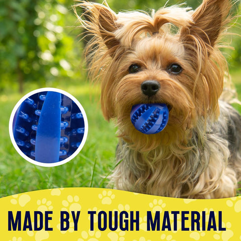 Fillable Treat Ball for Dogs, 1.5" Puppy Puzzle Balls for Teething Dogs - 6 Pack for Small Breeds