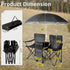 Volowoo Double Camping Chair,Double Folding Beach Chairs, Camping Chair W/Umbrella Mini Table Beverage Holder Carrying