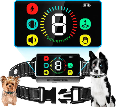 Dog Bark Collar Long-Lasting Type C Rechargeable with 8 Sensitivity Levels, Safe Modes for Small Medium Large Dogs