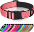 Joytale Reflective Dog Collar, Adjustable Soft Neoprene Padded Nylon for Large Dogs, Neon Pink, L