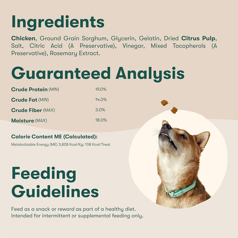 5oz Jinx Chicken Bites Jerky Dog Treats - Soft & Chewy, All Natural Dog Jerky Treats with Cage-Free Chicken - Pet