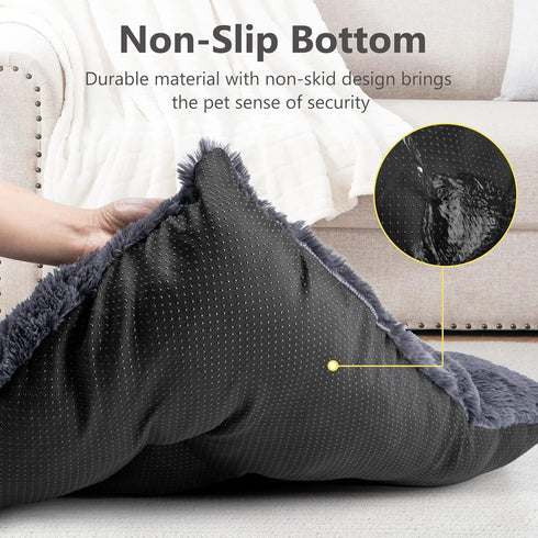JOEJOY Large Dog Bed Crate Pad, Deluxe Plush Washable Soft Kennel Pad, Anti-Slip Sleeping Mat for Extra Large Medium