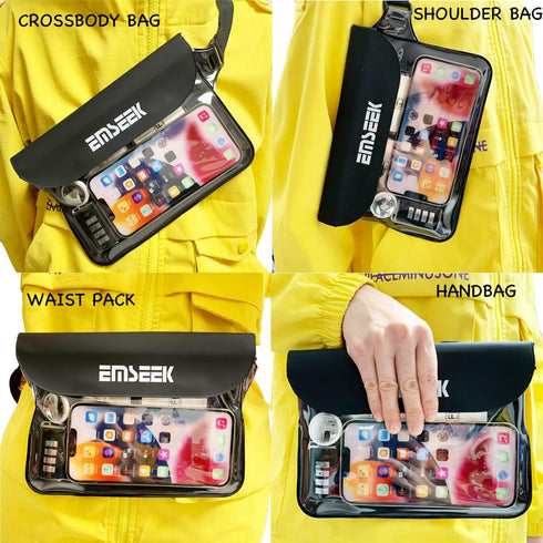 Waterproof Waist Pouch Dry Belt Bag Fanny Pack, Keep Your Key Fob Wallet Kindle Phone Dry for Swim Surf Snorkel (Pink)