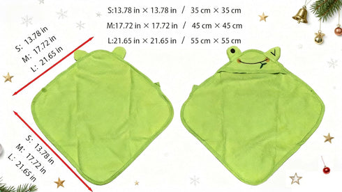 IOICYBF Dog Hooded Bathrobe Towel, Fast Drying Bath Towel Absorbent Warm Blanket Green S