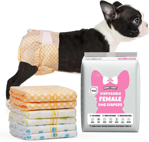 Dono Dog Diapers Female-40PCS, Disposable Female Dog Period Diaper for Heat with