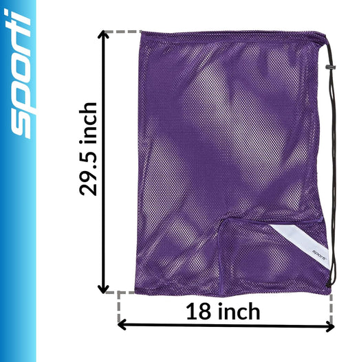 Sporti Mesh Bag with Zipper Pocket, Purple Color