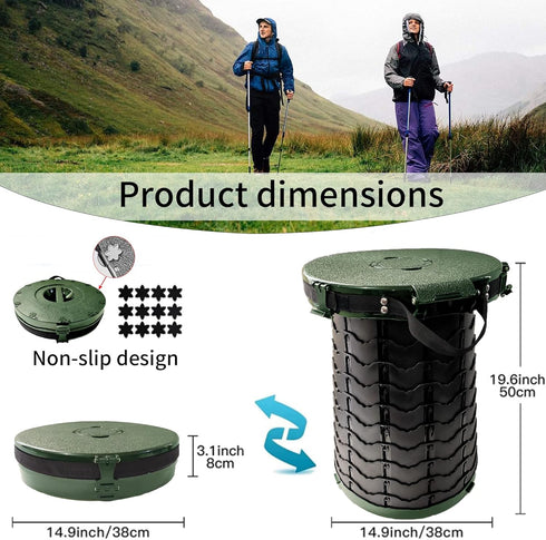 Camping,19.7" 880lbs,Retractable XXL Portable Toilet for H Adjustable Folding Toilet with Lid,Carry Bag,Capacity