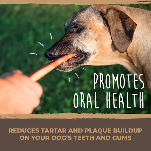 Mighty Paw Naturals Bully Sticks for Dogs - 12" Grass Fed Beef Chews, Lower Odor, 5 Pack for Large, Medium & Small