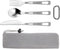 OUTXE Titanium Flatware Set - Polished Knife Fork Spoon Lightweight Camping Utility Cutlery with Bag