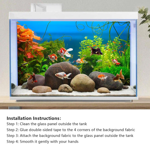 YongFoto Fish Tank Background - 72x24 inch Aquarium Background, River Bed Waterweeds Lake Aquatic Plant Backdrop