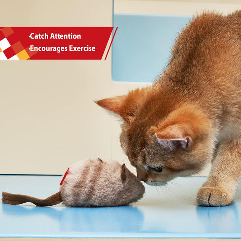 Gigwi Chirpy Cat Squeak Toy, Interactive Mouse Cat Toy with Melody Chaser for Kitten Play and Boredom Relief